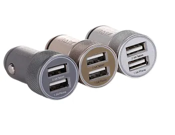 Newest Top quality stainless steel metallic car charger