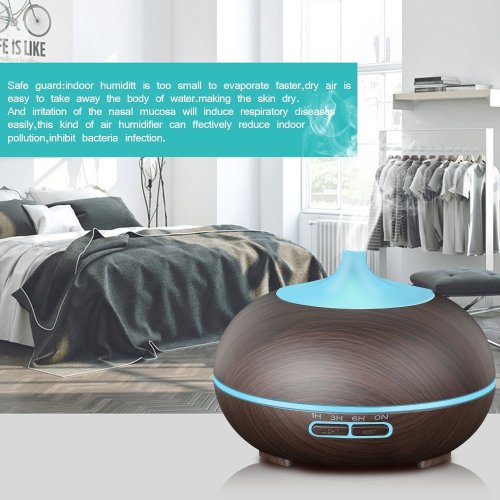 400ml Araomatherapy Wood Grain Aroma Diffuser Humidifier