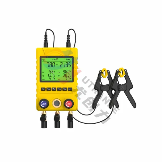 Utranee MG-100A Digital Manifold Gauge for Refrigerant Gas with Temperature Clamps