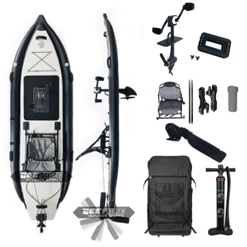 GeeTone Drop Shipping Hot Sale Inflatable Rubber Boat PVC Fishing Kayak with Rod Holder