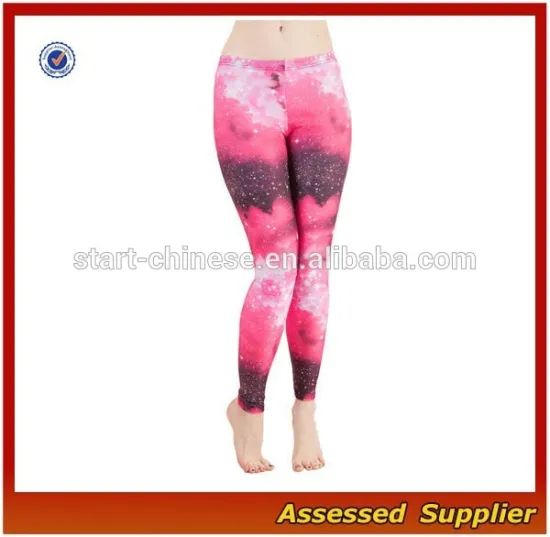 Pink Fashion Printed Seamless Sexy Wholesale Custom Women Craphic Print Galaxy Pattern Leggings Shell0016