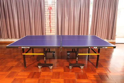Double Fish Factory MDF Board Foldable Ping pong Tennis Table - Indoor Movable Table Tennis Table with Wheels