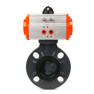 Válvula borboleta pneumática UPVC para uso industrial