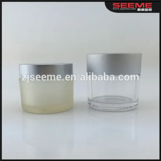Top Selling aluminum cap round shape plastic 50ml cosmetic jars plastic