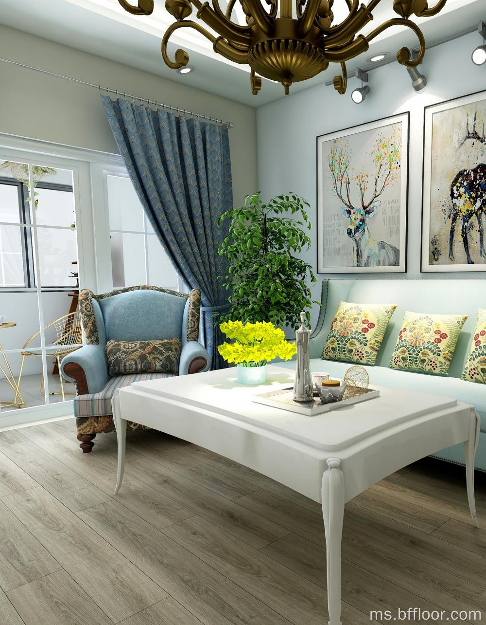 Berlian tahan kalis air Klik Vinyl PVC SPC Flooring