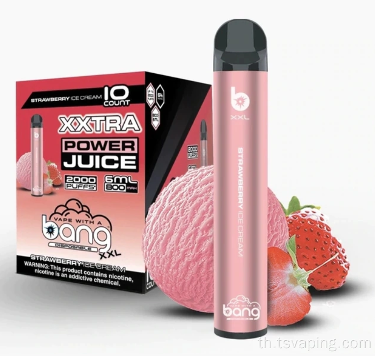 บุหรี่อิเล็กทรอนิกส์ 2000puffs bang xxl