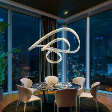 Modern Designer Crystal Chandelier - Luxury Glass Ceiling Lamp for Hotels and Restaurants