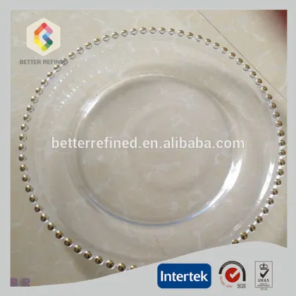 Hand Made Wedding Silver Belmont Beaded Charger Plates