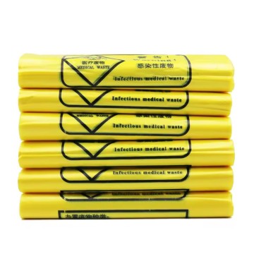 Taille personnalisée portable lourde jaune HDPE en plastique en plastique en plastique de poubelle médicale et sacs à ordures déchets