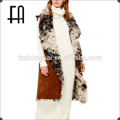 Factory wholesale price lady's lamb shearing fur vest /shearing lamb fur vest