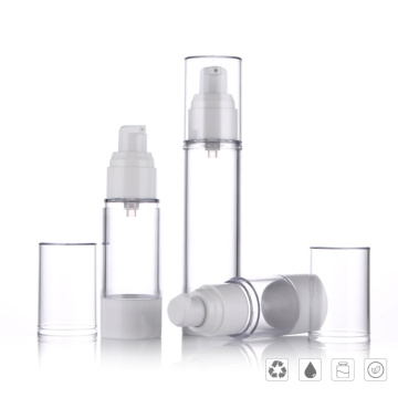 empty refillable as plastic airless mist spray lotion pump bottle with pump 50ml 30ml 15ml