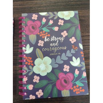 Be Strong and Courageous Christian Journal Floral Spiral Hardcover