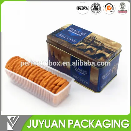 assorted square biscuit tin/rectangular colored tin