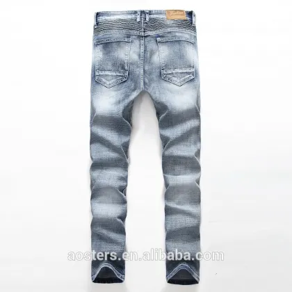 customization young straight jeans fold men jeans trousers negotiate pirce