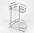 Metal Wire 2 Tier Storage Rack Corner Shelf