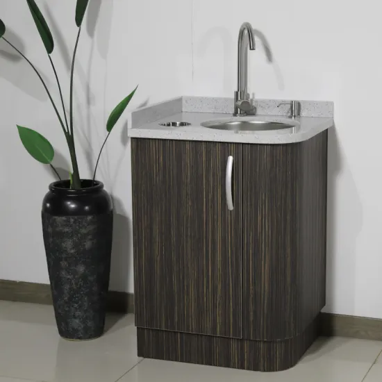 Small dental side cabinet with sink