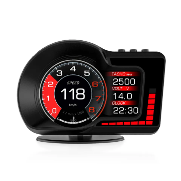 Newest F15 Head Up Display with OBD2+GPS: Smart Car HUD Gauge, Digital Odometer & Security Alarm
