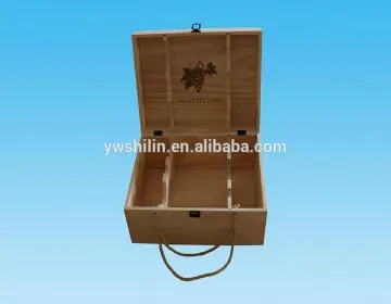 3 bottles customized wooden wine boxes / hinged wooden wine bottle boxes with lid / wooden wine boxes wholesale
