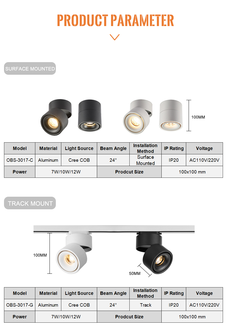 Swivel-mounted LED ceiling spotlight