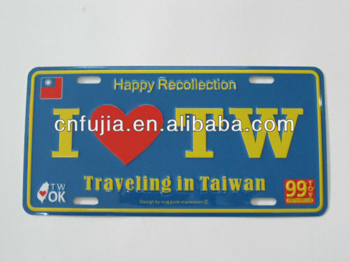 TAI WAN metal plate, travel aluminum metal card