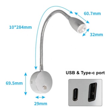 Lampka LED 12 V - lampa RV i reflektory z USB Type -C