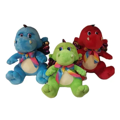 Colorful Ribbon Flying Dragon Plush Toy with Shiny Wings