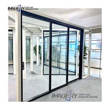 Customized Narrow Frame Sliding Door with Double Tempered Glass for Home Decoration