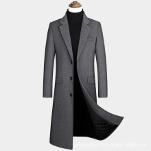 2020 winter over the knee long men's fashion slim wool coat luxury high quality business gentleman youth thick warm wool