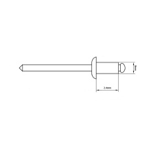 2,4x8,0 mm en acier inoxydable rivets aveugles de tête