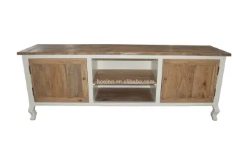 French stylish TV stand in salvaged wood