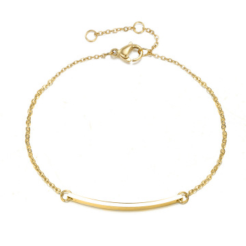 Stainless Steel Chain Bracelet with Titanium Design - Wholesale Horizontal Bar Bracelet