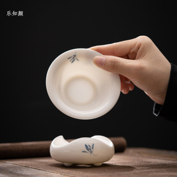 Falaenopsis tè a mano dipinto a mano - imbuto di tè in ceramica unica
