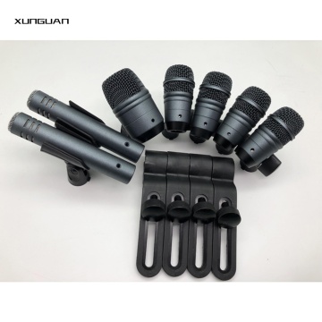 M814-XLR Black/Grey/Gold Condenser and Dynamic Microphone Kit - 7pcs/set with Color Box+Plastic Box