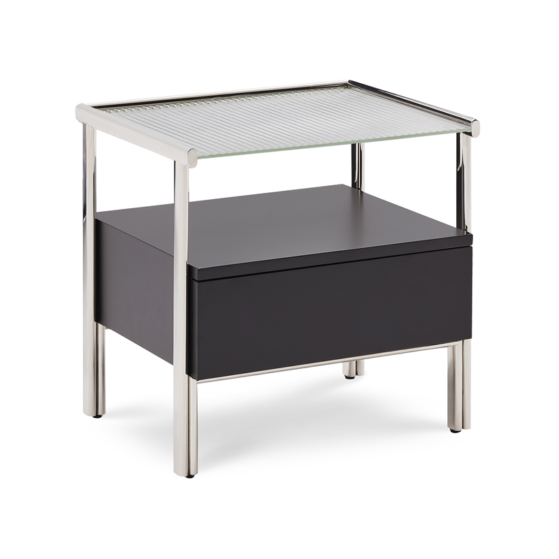 Unique Simple Design Glass Stable Bedside Table