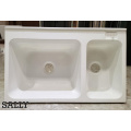 SALLY Black Acrylic Washing Double-Bowl Vanity Laundry Sink