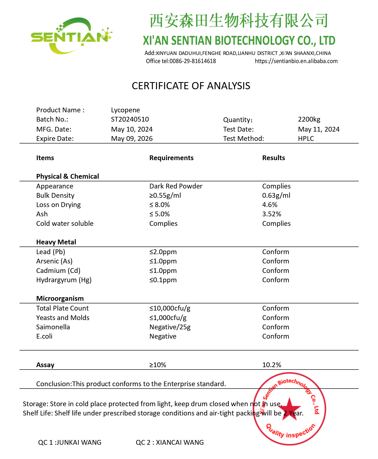 COA of Lycopene 10%_01