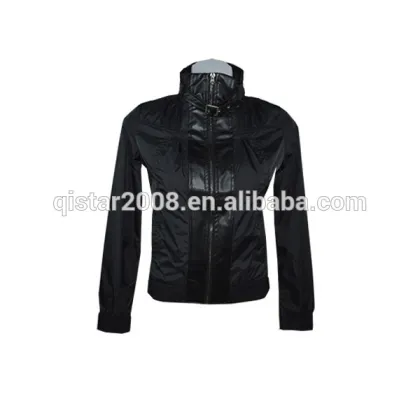 Fashion Spring Women Nylon and Pu Leather Jackets
