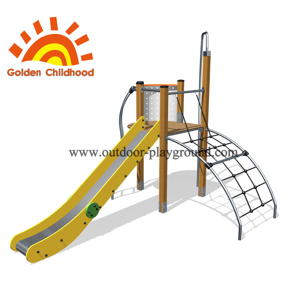 Slide And Climbing Net Outdoor Playground Equipment For Sale