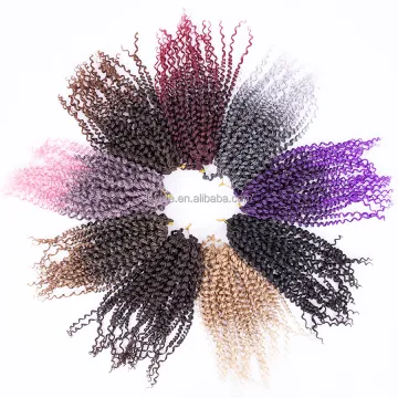AliLeader Women 14 Inch Marley Braids Ombre Crochet Braid Synthetic Braiding Hair Extensions Curly Crochet Hair