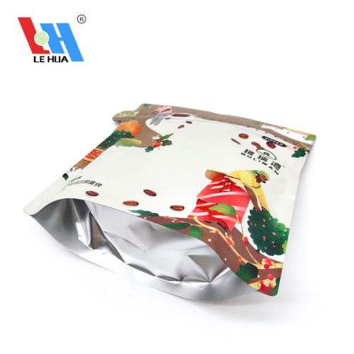 Coffee Tea Packaging Bag Custom Trapezoidal Mylar Pouches For Coffee Packaging Supplier