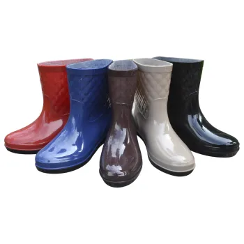 Hot Sell Pure Blue PVC Gumboots Rain Boots for Women