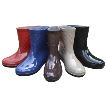 Hot Sell Pure Blue PVC Gumboots Rain Boots for Women
