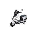 Streamlined Electric Motorcycle in White and Black