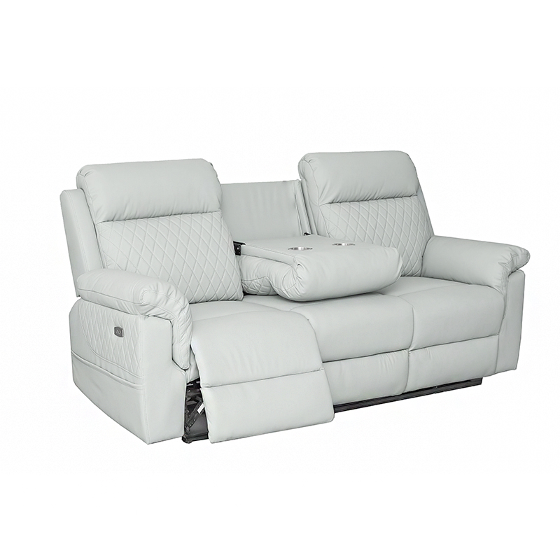 Top Grain Leather Electric Recliner Sofa Set