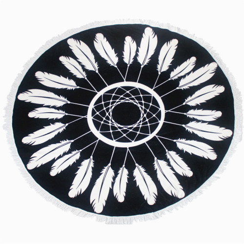 Cotton Round Jacquard Beach Towel