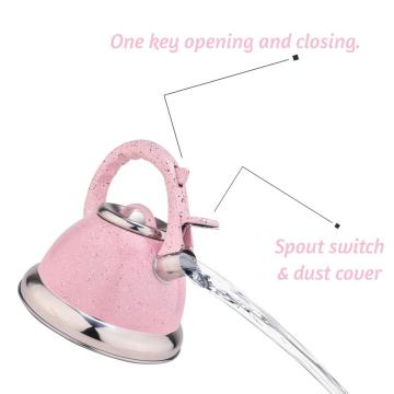 Pink Mirror Stainless Steel Whistling Water Kettle