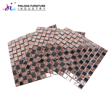 High-Quality Rose Pink Glass Mosaic Tiles with Crystal Design