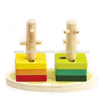 2014 new popular children's colorful stack sort toy with geometric sorting puzzle