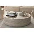 Minimalist Round Coffee Table with Safety Edge Patterns