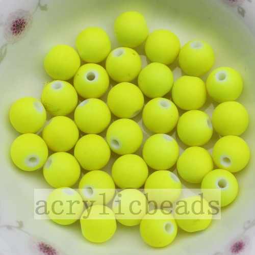 Wholesale Rubber Neon Acrylic Round Beads in Jewelry making